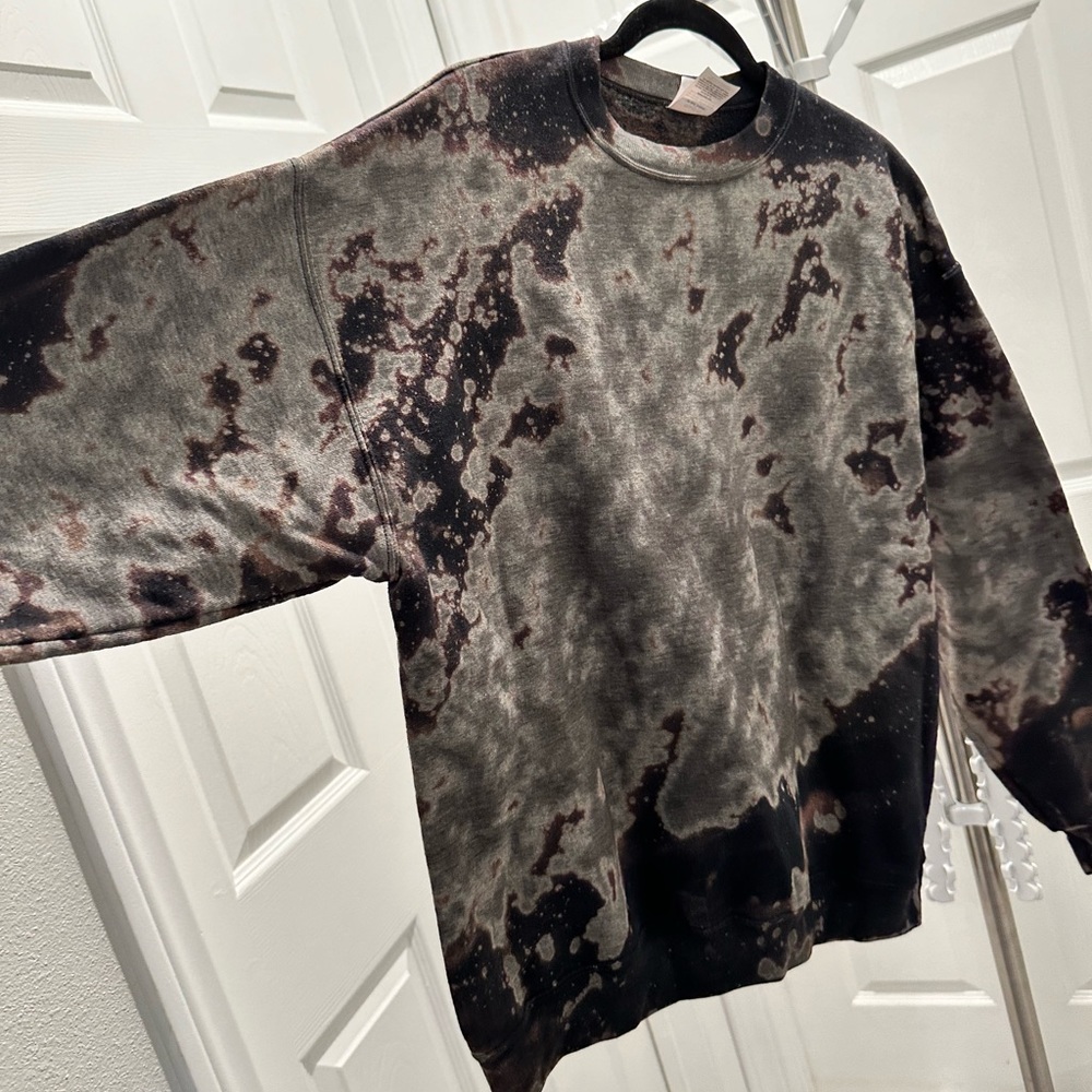 Custom Bleach Wash Hanes Eco Smart Crew Neck